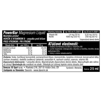 PowerBar Magnesium Liquid Ampulka 25ml Citrón