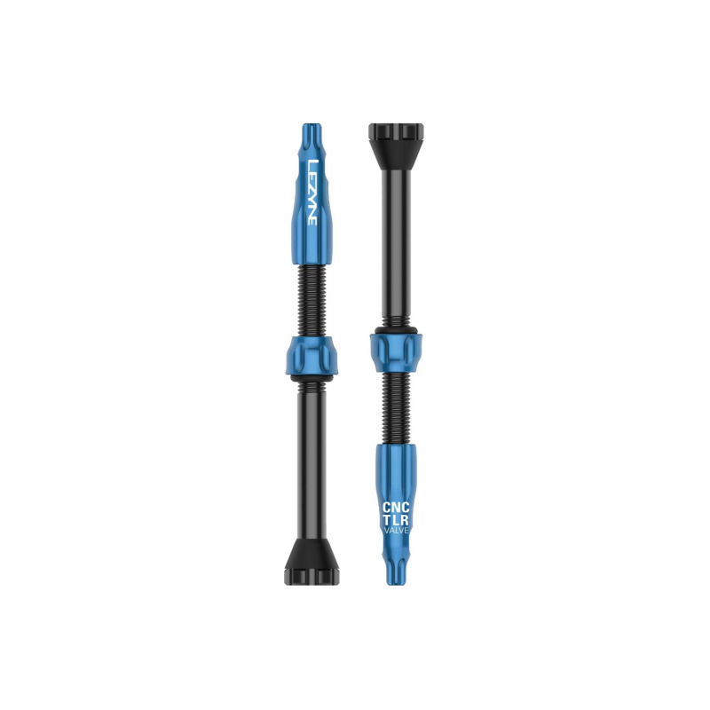 Bezdušový ventil Lezyne CNC TLR VALVE 60mm modrý