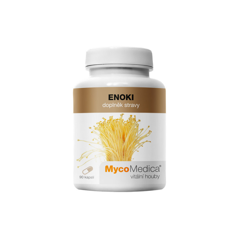 Vitálne huby Enoki MycoMedica v optimálnej koncentrácii 30 % 90 kapsúl