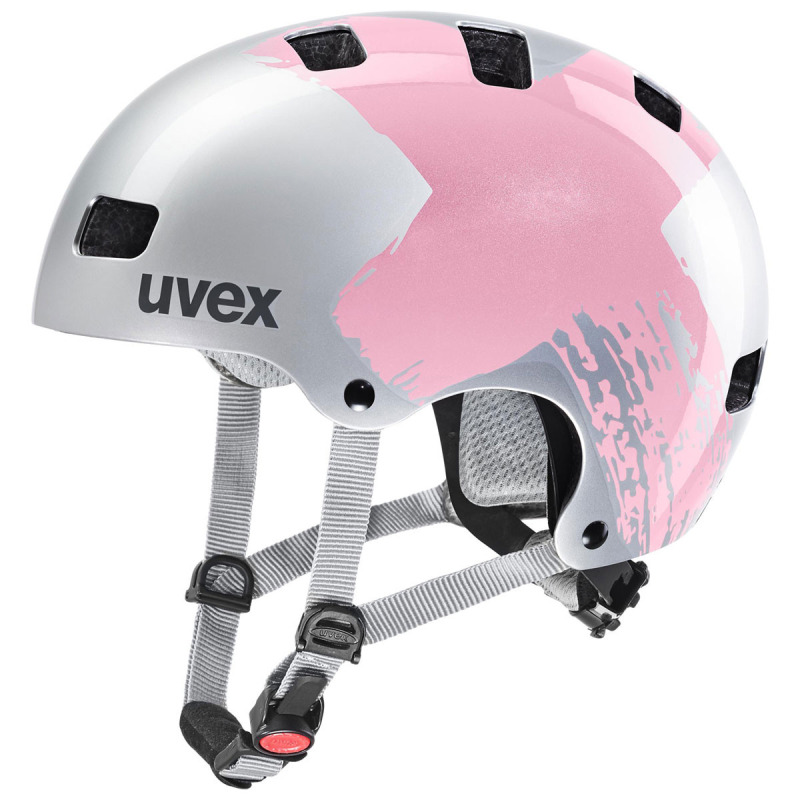 Detská cyklistická prilba Uvex KID 3 55-58 strieborná/ružová