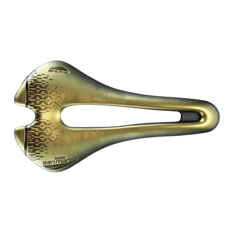 Cyklistické sedlo Selle San Marco Aspide Short Open-Fit Racing Narrow Iridescent Gold zlaté