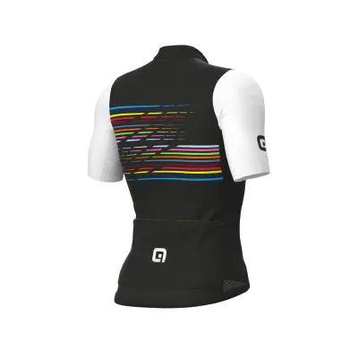 Letný cyklistický dres pánsky Alé cycling PR-S Logo čierny/biely