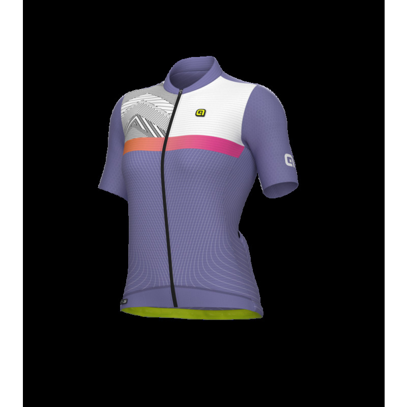 Letný cyklistický dámsky dres Alé Cycling PR-S Zig Zag fialový