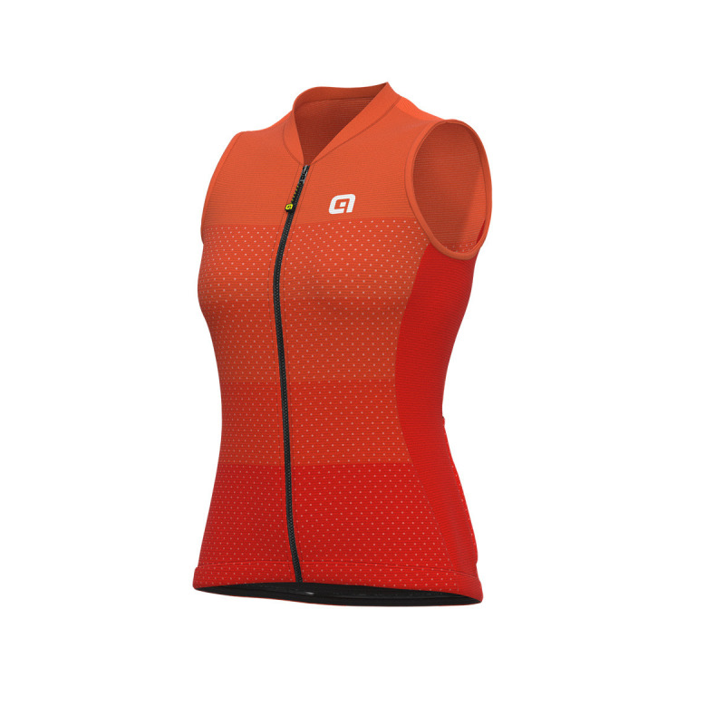 Letní cyklistický dámský dres bez rukávů Ale Cycling Solid Level Lady rudý