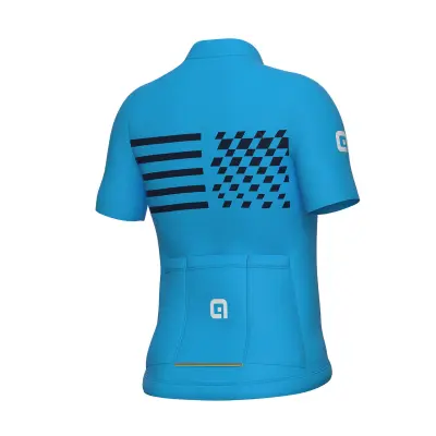 Letný cyklistický dres detský Alé Cycling Play Kid modrý back 3d