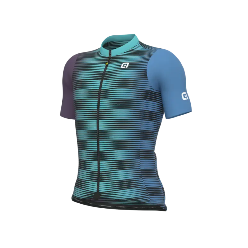 Letný cyklistický pánsky dres Alé Cycling Dinamica Pragma zelený/modrý/fialový