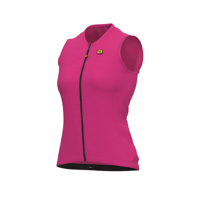 Letný cyklistický dámsky dres bez rukávov Alé Cycling Solid Color Block Lady ružový