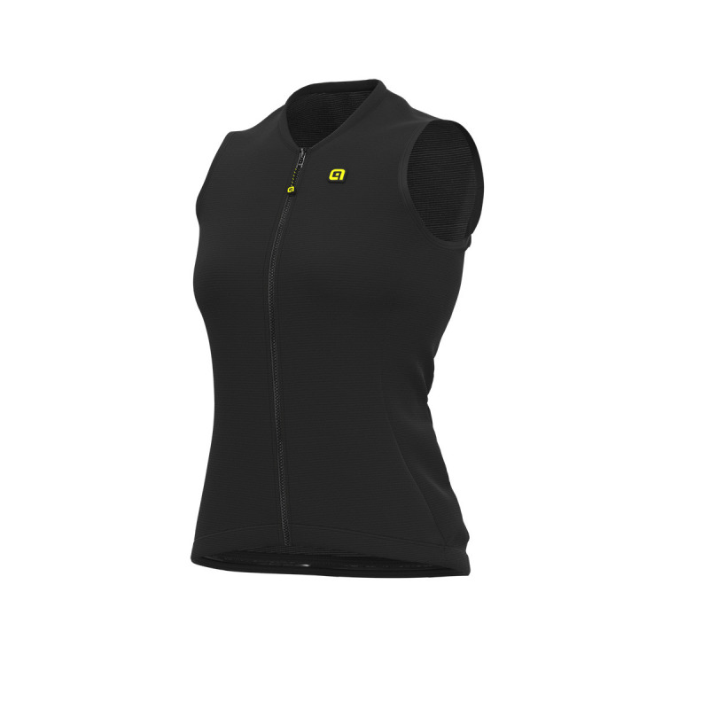 Letní cyklistický dámský dres bez rukávů Alé Cycling Solid Color Block Lady černý