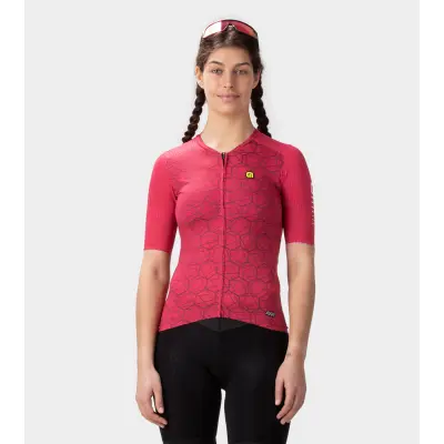 Letný dámsky cyklistický dres Alé Cycling R-EV1 Velocity Lady bordový