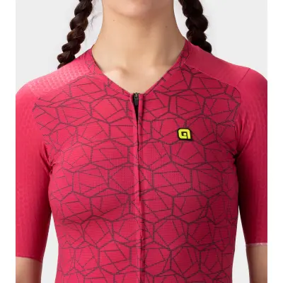 Letný dámsky cyklistický dres Alé Cycling R-EV1 Velocity Lady bordový