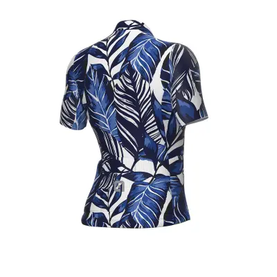 Letný cyklistický dámsky dres Alé Cycling Leaf PR-S modrý back 3d