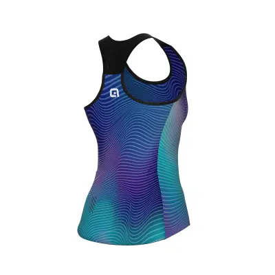 Letný cyklistický dámsky dres bez rukávov Alé Cycling Onda Pragma modrý back3d