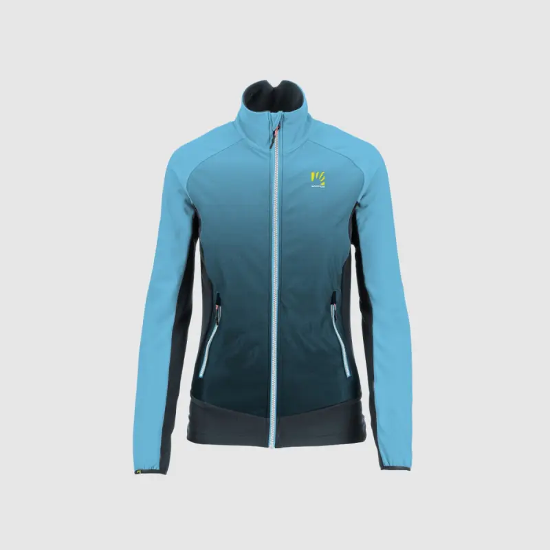 Outdoorová fleecová bunda dámska Karpos Croderes bridlicová/tyrkysová