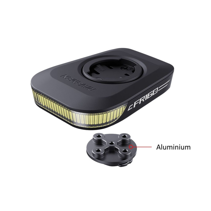 Přední světlo na kolo Ravemen Lights FR160 s hliníkovým adaptérem