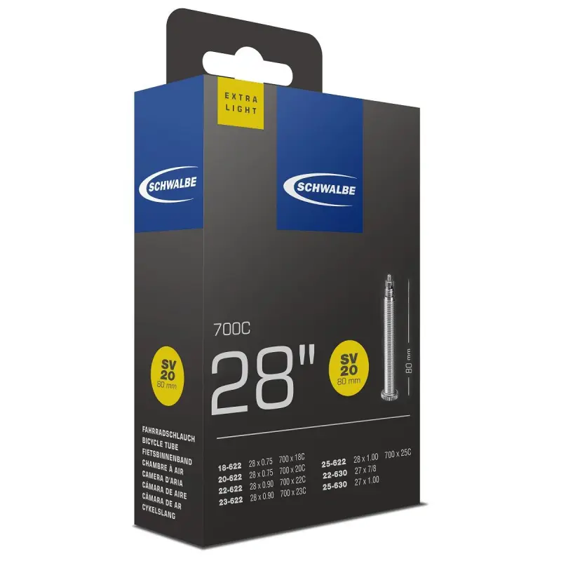 Duše SV20 700x18/28C FV 80mm (18/28-622) 65g Exlight