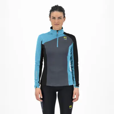 Karpos outdoorová flíska Karpos FEDERA HALF-ZIP dámska sivá/tyrkysová/čierna