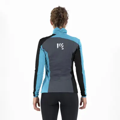 Karpos outdoorová flíska Karpos FEDERA HALF-ZIP dámska sivá/tyrkysová/čierna