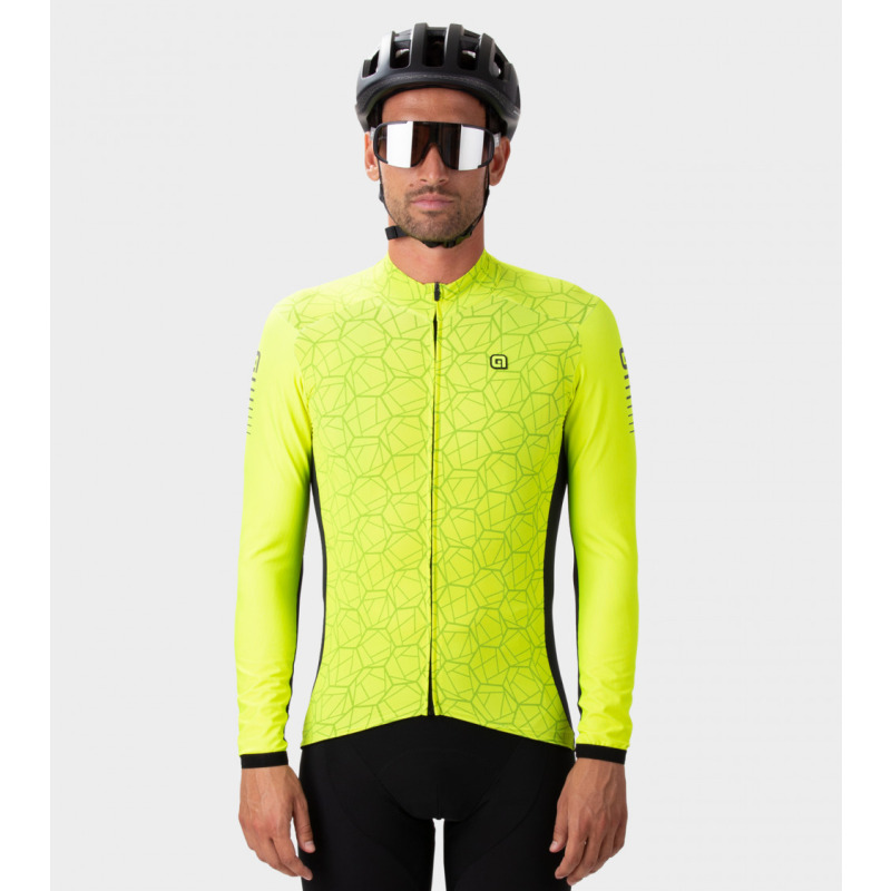 Zateplený pánský cyklistický dres Alé Cycling Velocity Plus R-EV1 žlutý
