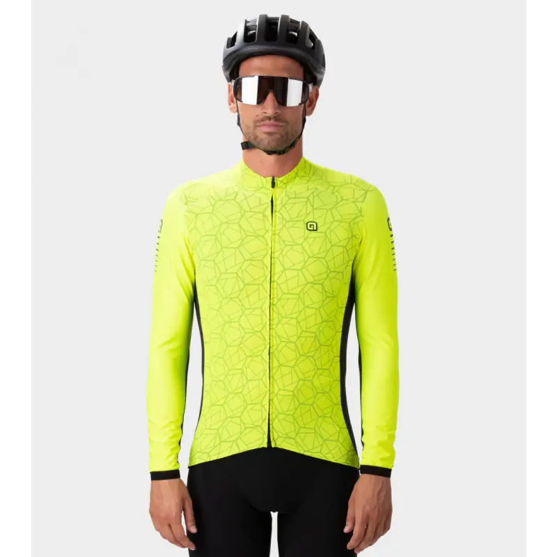 Zateplený pánský cyklistický dres Alé Cycling Velocity Plus R-EV1 žlutý
