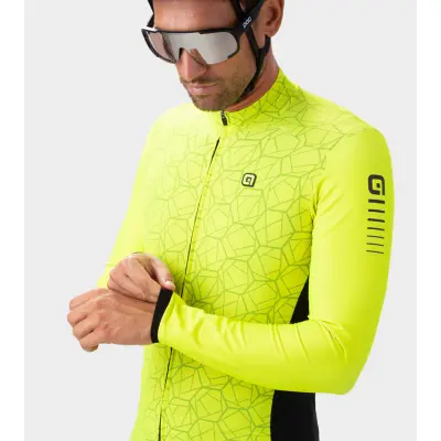 Zateplený pánsky cyklistický dres Alé Cycling Velocity Plus R-EV1 žltý