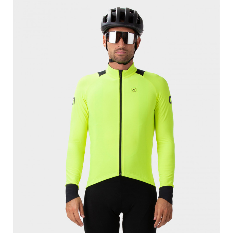 Zateplený cyklistický dres pánský Alé Cycling Klimatik K-Idro žlutý