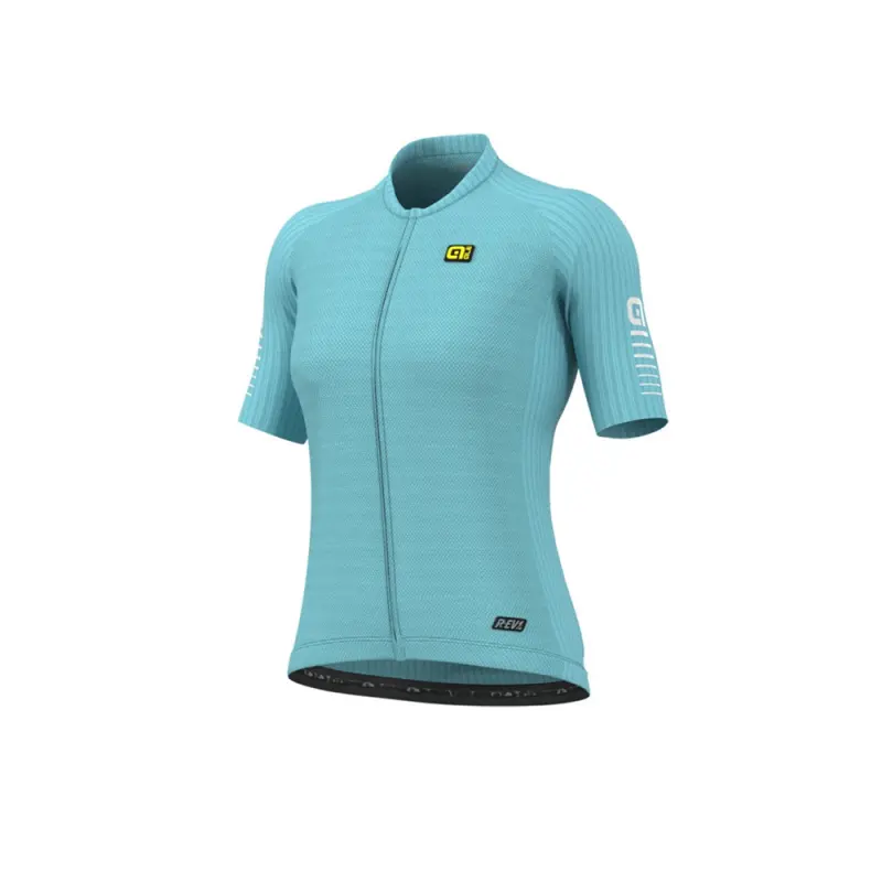 Letní cyklistický dámský dres Ale Cycling R-EV1 Silver Cooling Lady světle modrý
