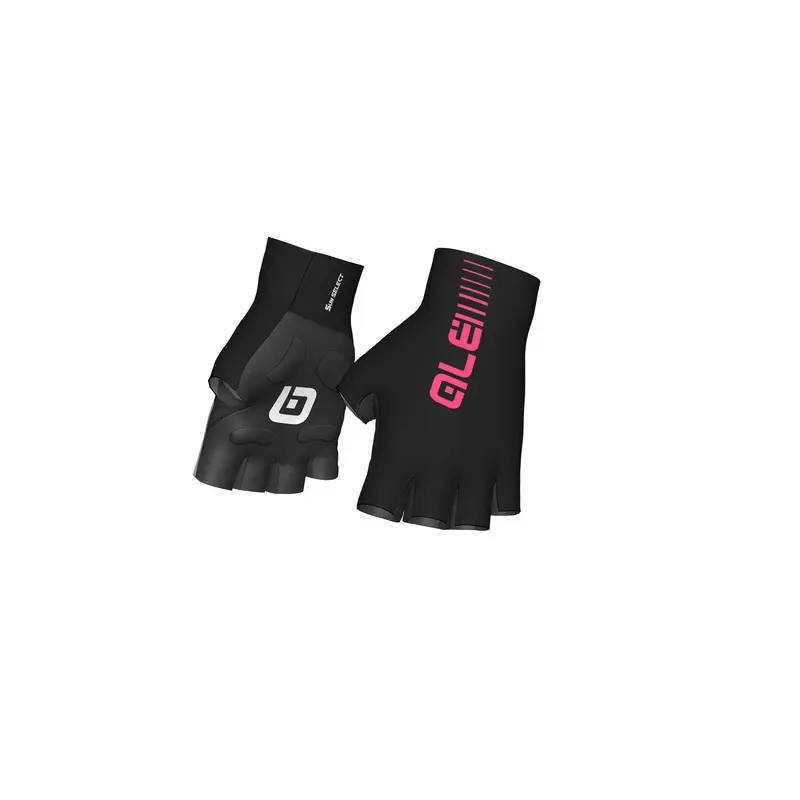 Letné cyklistické rukavice Alé Sunselect Crono Glove čierne/ružové