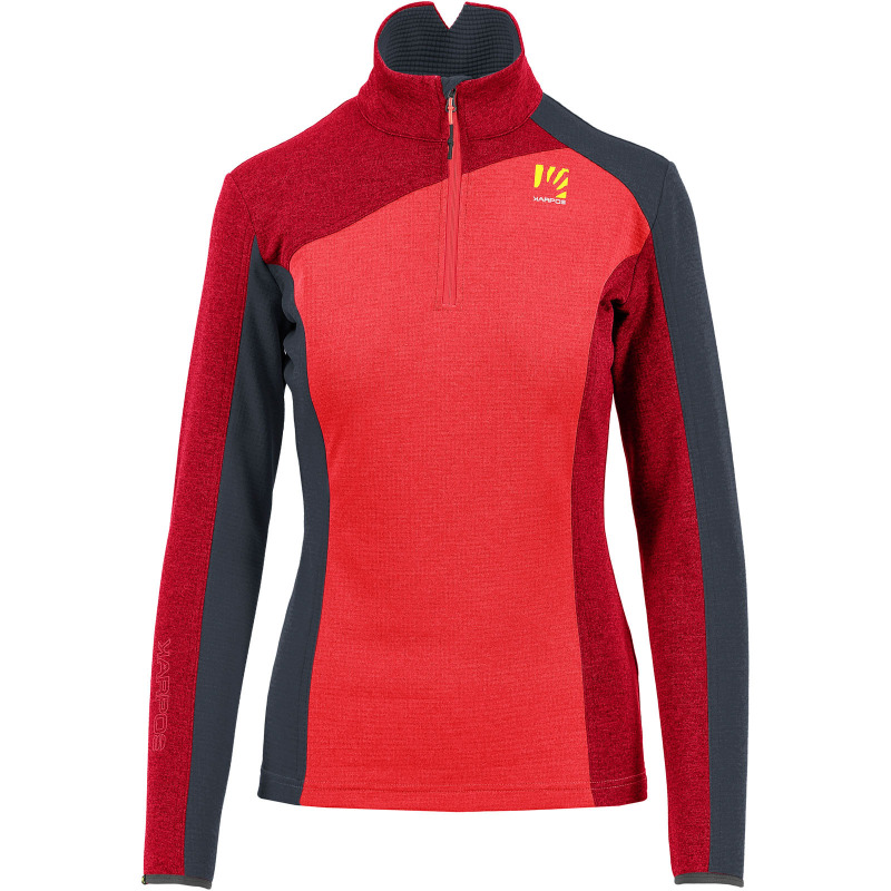 Outdoorová fleecová bunda dámská Karpos Federa Half-Zip růžová/červená