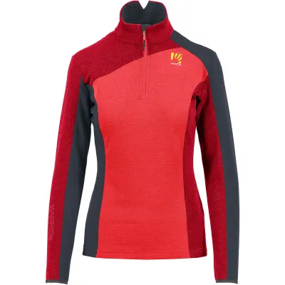 Karpos FEDERA HALF-ZIP dámska flíska ružová/červená/atrament