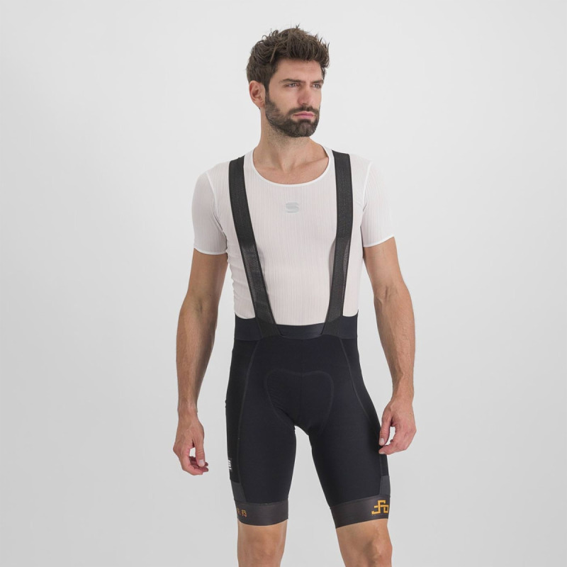 Letní cyklistické pánské kalhoty se šlemi Sportful Peter Sagan Line Supergiara černé
