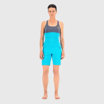 Tyrkysové/tmavomodré letné outdoorové krátke nohavice dámske Karpos Tre Cime