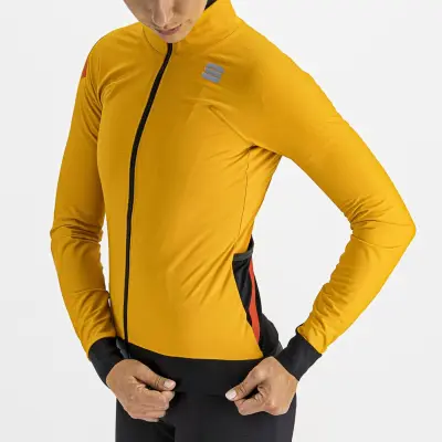 Sportful zimná cyklistická bunda FIANDRE PRO dámska zlatá