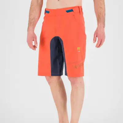 Oranžové/tmavomodré pánske outdoorové nohavice Karpos BALLISTIC EVO