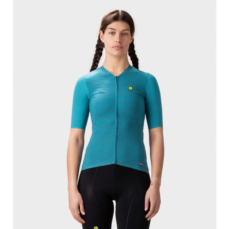 Letný dámsky cyklistický dres Ale Cycling R-EV1 Velocity modrý