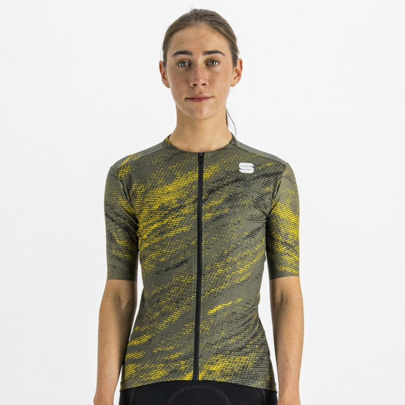 Letný cyklistický dámsky dres Sportful Cliff Supergiara kaki