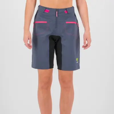  Tmavosivé/červené outdoorové nohavice dámske Karpos BALLISTIC EVO