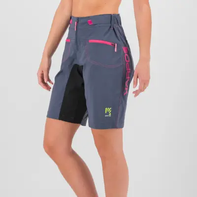 Tmavosivé/červené dámske outdoorové nohavice Karpos BALLISTIC EVO 