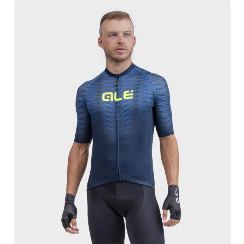Letný cyklistický pánsky dres Alé Cycling Solid Thorn modrý