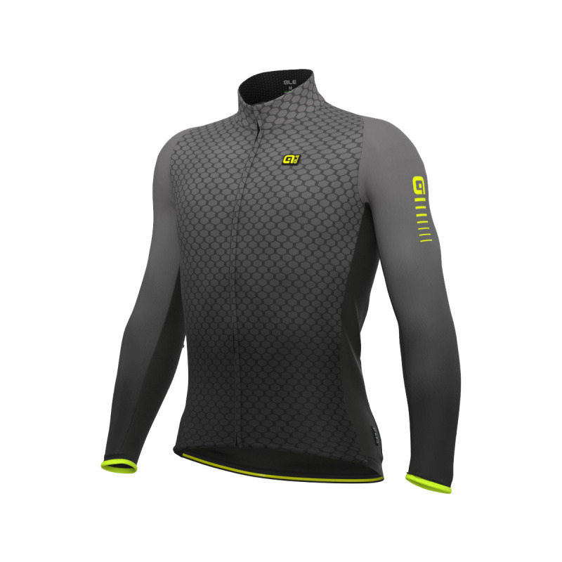 Zateplený pánský cyklistický dres Alé Cycling R-EV1 Clima Protection 2.0 Velocity Wind G+ sivý