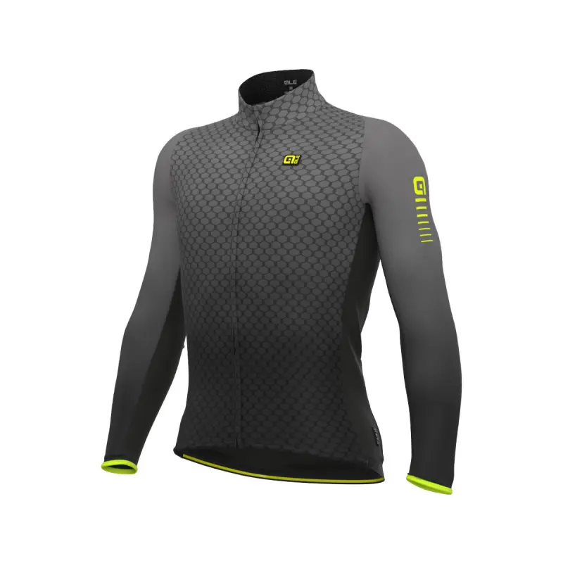Zateplený pánský cyklistický dres Alé Cycling R-EV1 Clima Protection 2.0 Velocity Wind G+ sivý