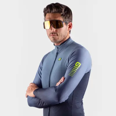 Zateplený cyklistický dres pánsky Alé R-EV1 Clima Protection 2.0 Velocity wind G+ sivý