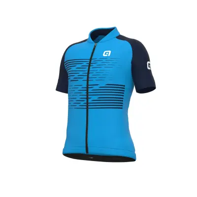 Letný cyklistický dres detský Alé Kids Logo modrý