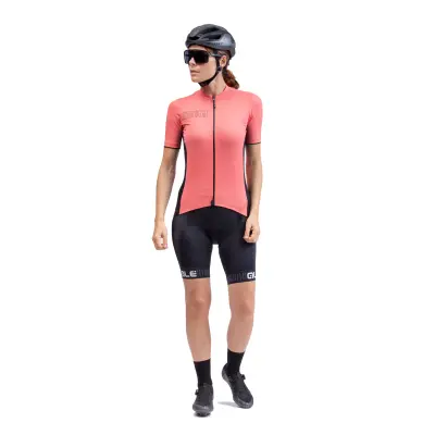 Letný cyklistický dámsky dres Alé Cycling Solid Color Block ružový