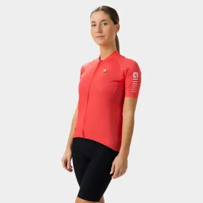 Letný cyklistický dres Ale Cycling R-EV1 Silver Cooling Lady dámsky ružový