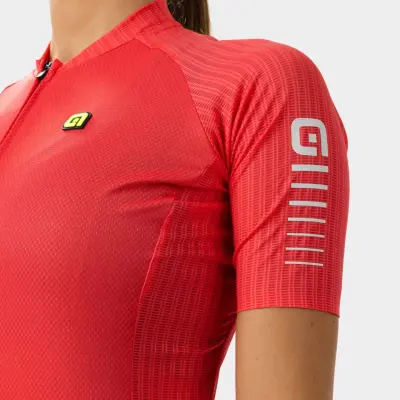 Letný cyklistický dres Ale Cycling R-EV1 Silver Cooling Lady dámsky ružový