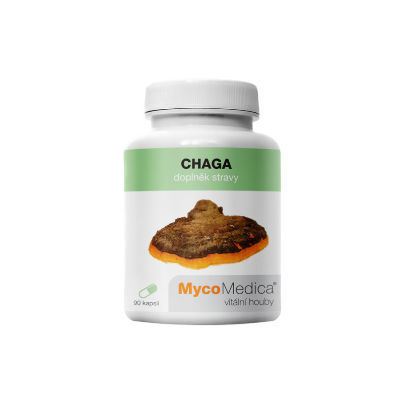 Vitálne huby Chaga MycoMedica v optimálnej koncentrácii 30 % 90 kapsúl