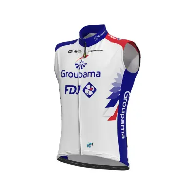 Letná cyklistická vesta pánsky ALÉ GROUPAMA FDJ 2021 biela