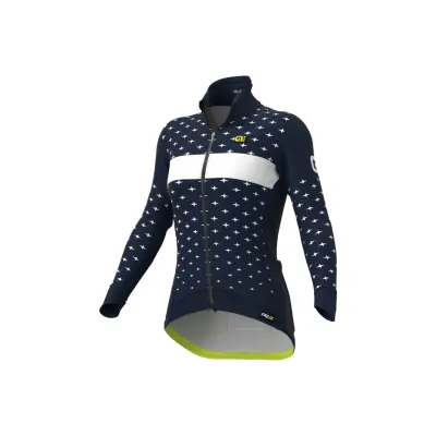 Zimná cyklistická bunda dámska Ale Cycling PR-R Stars modrá/biela