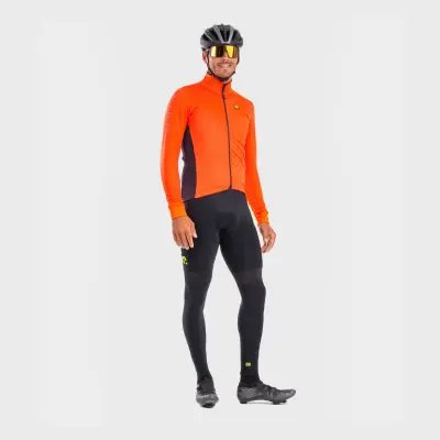 Zimná cyklistická bunda pánska Ale Cycling SOLID Fondo oranžová