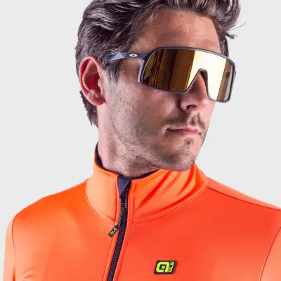 Zimná cyklistická bunda pánska Ale Cycling SOLID Fondo oranžová